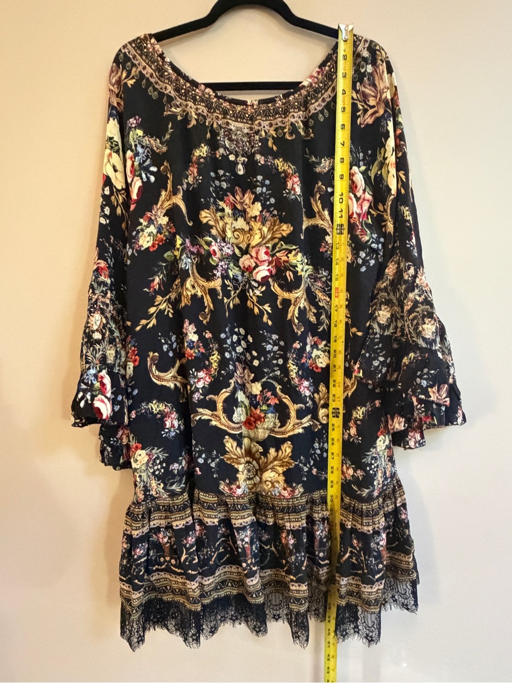 Camilla Friend in Flora Embellished Silk Colorful Pattern Boho Resortwear Dress - Picture 15 of 16